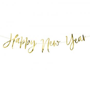 Гирлянда " Happy New Year " золото 200см