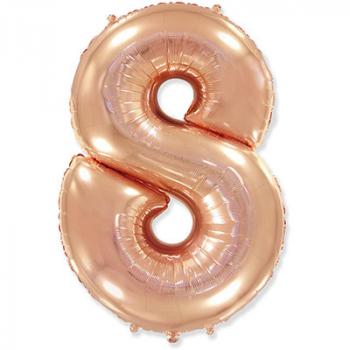 Шар Цифра 8 Розовое золото Rose Gold