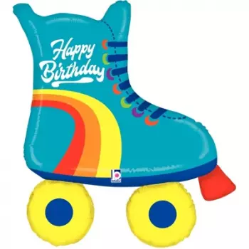 Шар фигура Happy Birthday Ролики