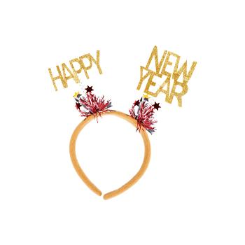 Ободок-антенки Помпоны HNY золото