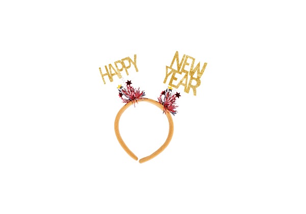Ободок-антенки Помпоны HNY золото