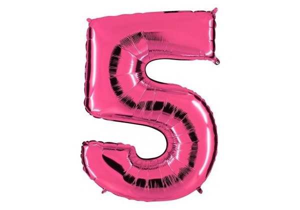 Шар Цифра 5 Розовая Pink