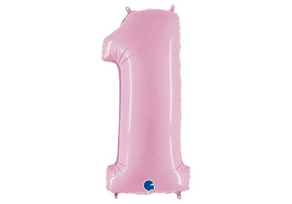 Шар Цифра 1 Розовая Пастель Pink