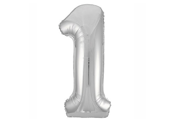 Шар Цифра 1 Металлик Silver
