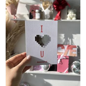 Открытка I love U белая (коллекция martyparty)