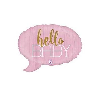 Шар HELLO BABY розовая