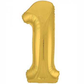 Шар Цифра 1 Золото Металлик Gold