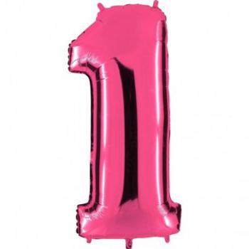 Шар Цифра 1 Розовая Pink
