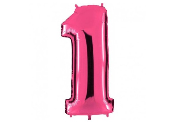 Шар Цифра 1 Розовая Pink