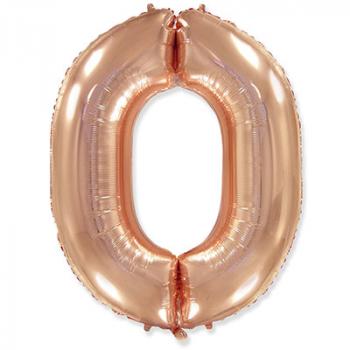 Шар Цифра 0 Розовое золото Rose Gold