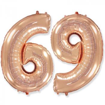 Шар Цифра 6/9 Розовое золото Rose Gold
