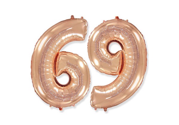 Шар Цифра 6/9 Розовое золото Rose Gold