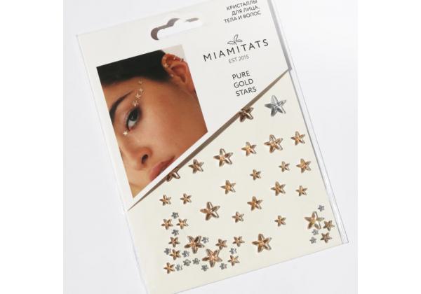 Кристаллы на клейком слое CRYSTAL Pure gold stars
