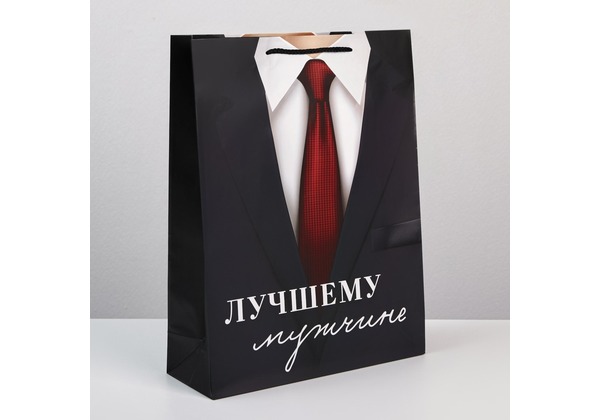 Пакет «Лучшему мужчине», L 31 х 40 х 11,5 см