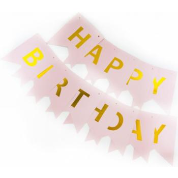 Гирлянда "HAPPY BIRTHDAY" розовый