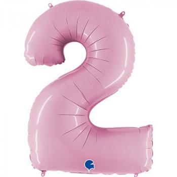 Шар Цифра 2 Розовая Пастель Pink