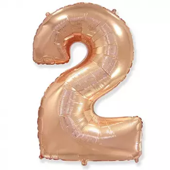 Шар Цифра 2 Rose Gold