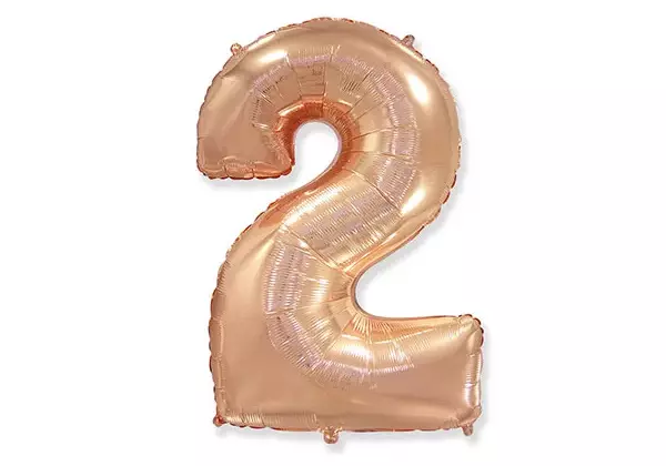 Шар Цифра 2 Rose Gold