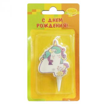 Свеча-цифра 4 "Единорог"