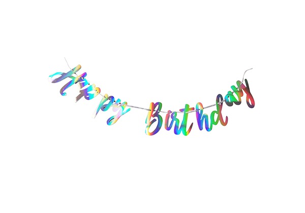Гирлянда буквы Happy Birthday голография 2м