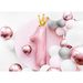 Цифра 1 розовая с короной Light Pink
