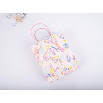 Пакет подарочный, Подводная сказка, Розовый, 25*21*10 см