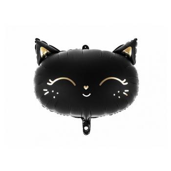 Фольгированный шар "Кошка голова", Черная