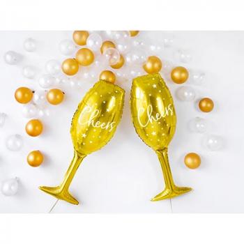 Фольгированная фигура " Бокал CHEERS Gold"
