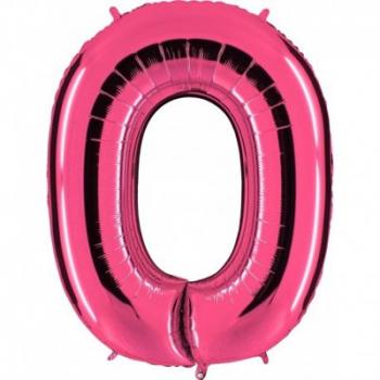 Шар Цифра 0 Розовая Pink