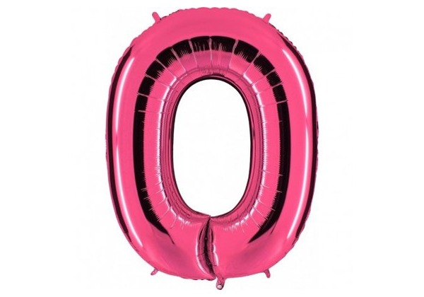 Шар Цифра 0 Розовая Pink