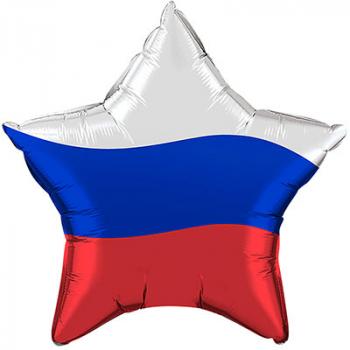 Фольгированная звезда "Флаг РФ"