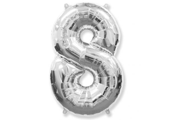 Шар Цифра 8 Silver