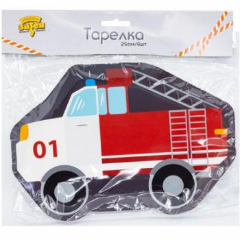 Тарелки " Пожарная машина " 25 см 6шт