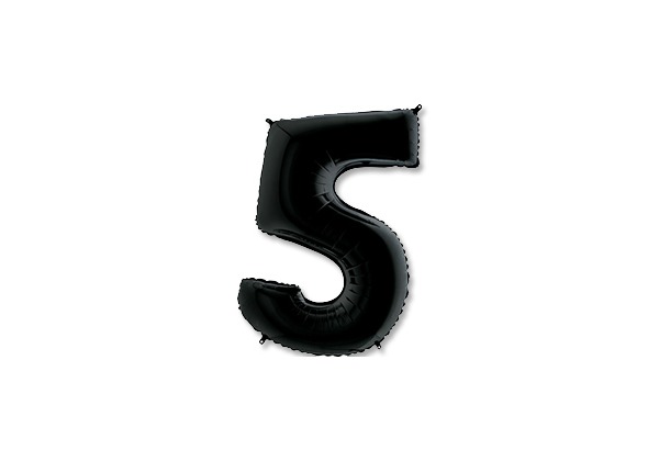 Шар Цифра 5 черная