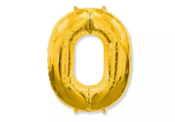 1207-2826 Шарик цифра 0 Gold