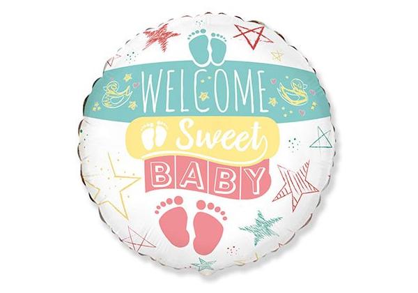 Шар круг WELCOME SWEET BABY