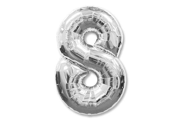 Шар Цифра 8 Silver