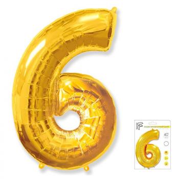 Шар Цифра 6 Gold