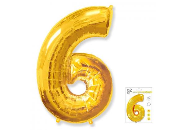 Шар Цифра 6 Gold