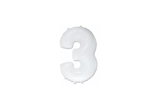 Шар Цифра 3 White
