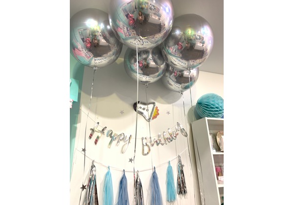 Гирлянда бумажная Happy birthday серебро