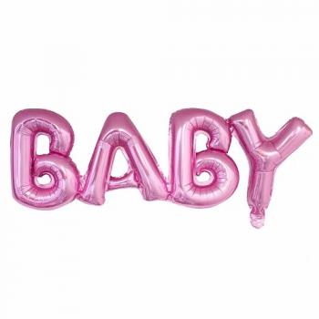 Шар-надпись Baby розовый, 81 см