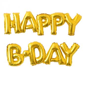 Шар-надпись из букв HAPPY B-DAY , золото