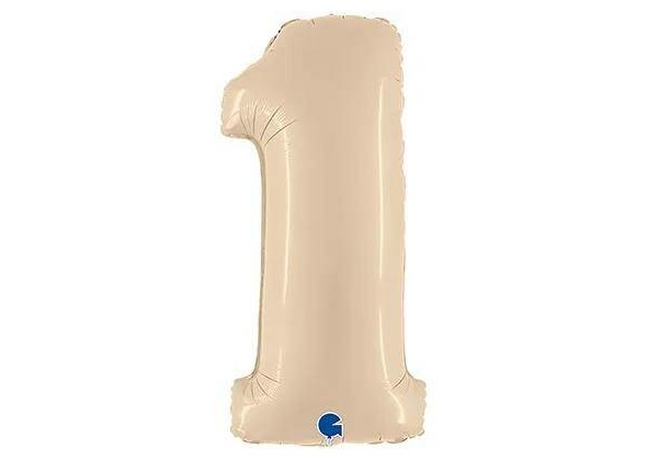 Шар Цифра 1 Сатин Cream 102см