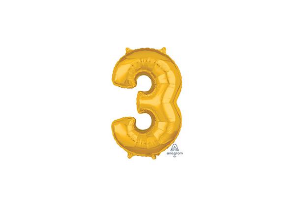Шар Цифра 3 Gold