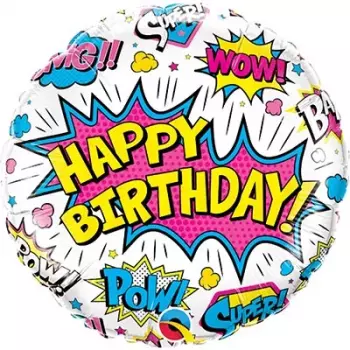 Шар Круг Happy Birthday Граффити
