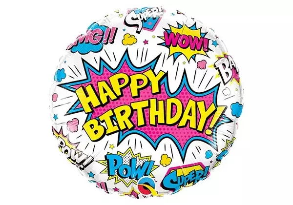 Шар Круг Happy Birthday Граффити