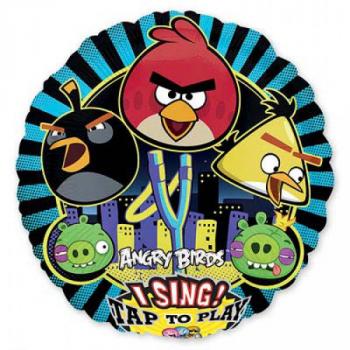 Музыкальный фольгированный шар " Angry Birds "