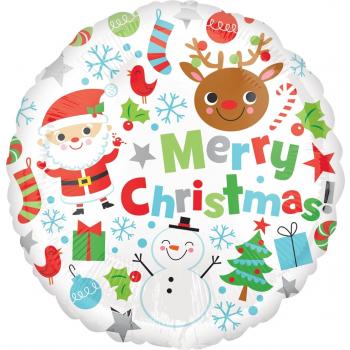 Фольгированный круг " Merry Christmas " 43 см