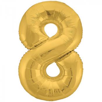 Шар Цифра 8 Золото Металлик Gold